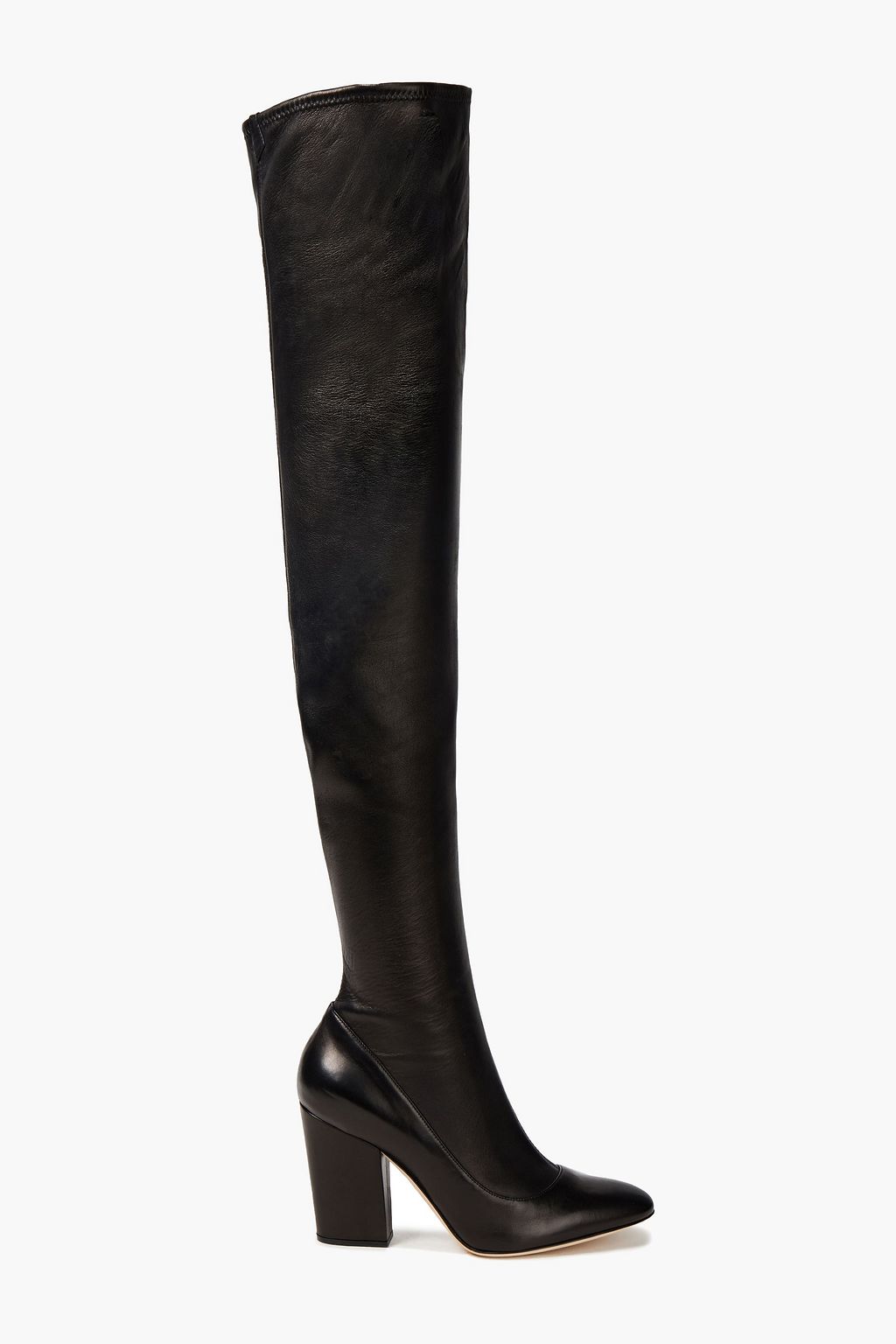 Stretch leather thigh boots black EU 35.5