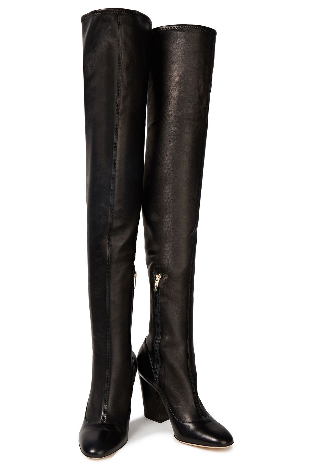 SERGIO ROSSI Stretch-leather thigh boots