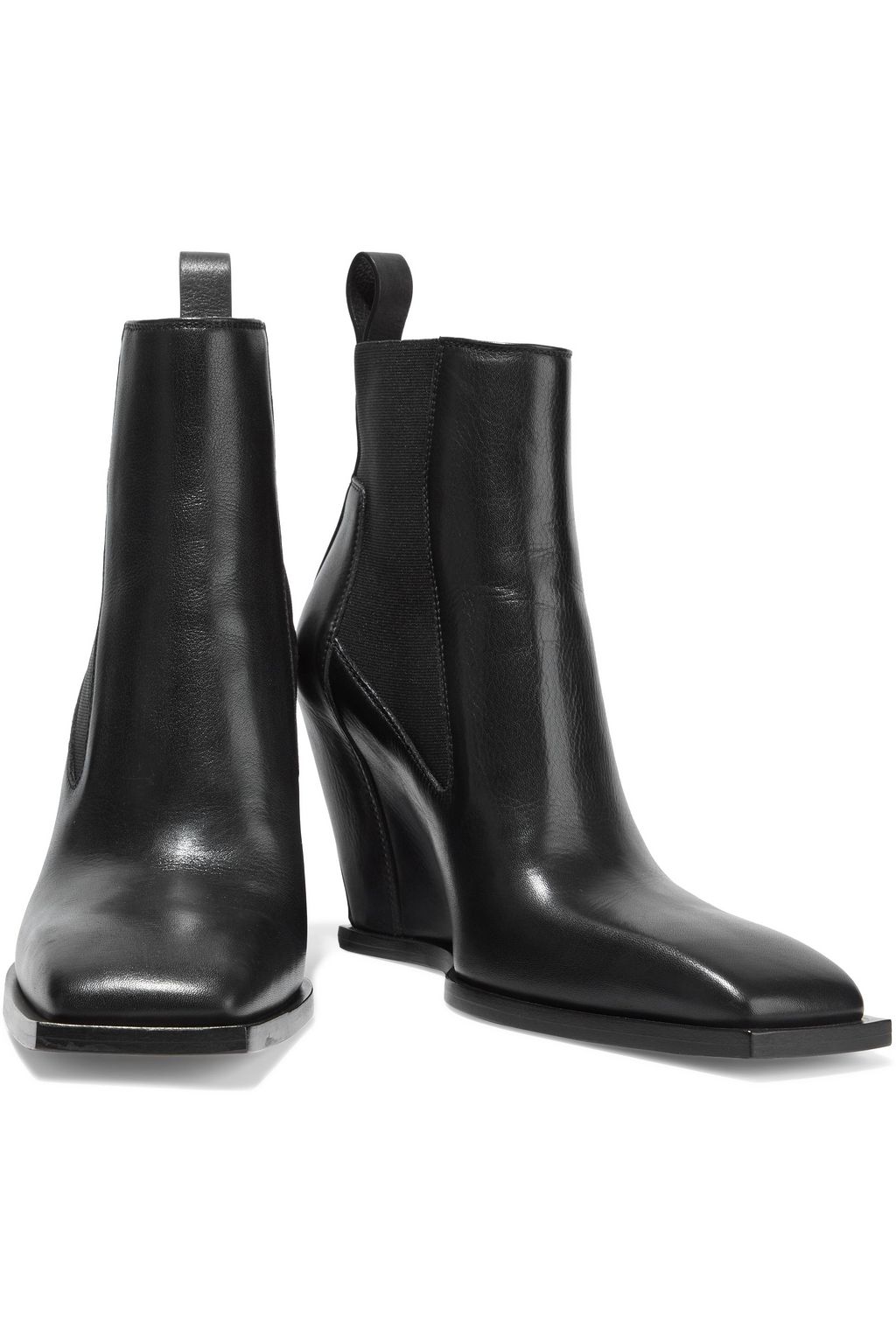 RICK OWENS Leather wedge ankle boots