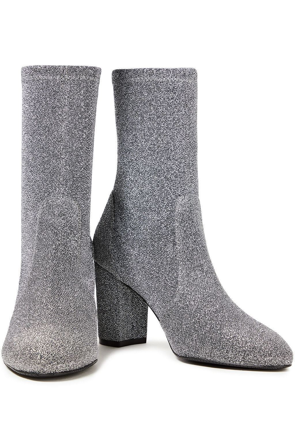 STUART WEITZMAN Yuliana 80 Lurex sock boots