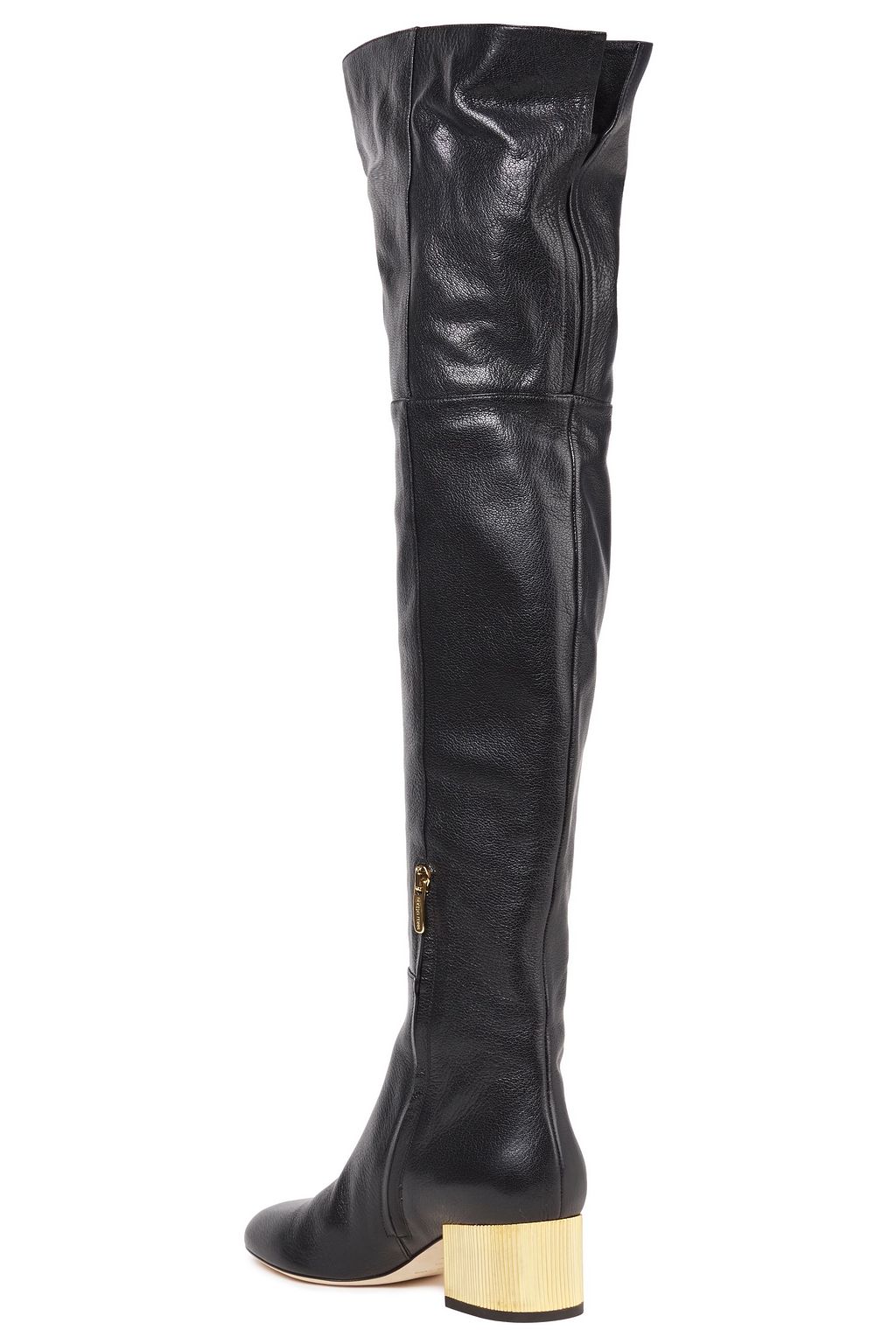 SERGIO ROSSI Pebbled-leather over-the-knee boots