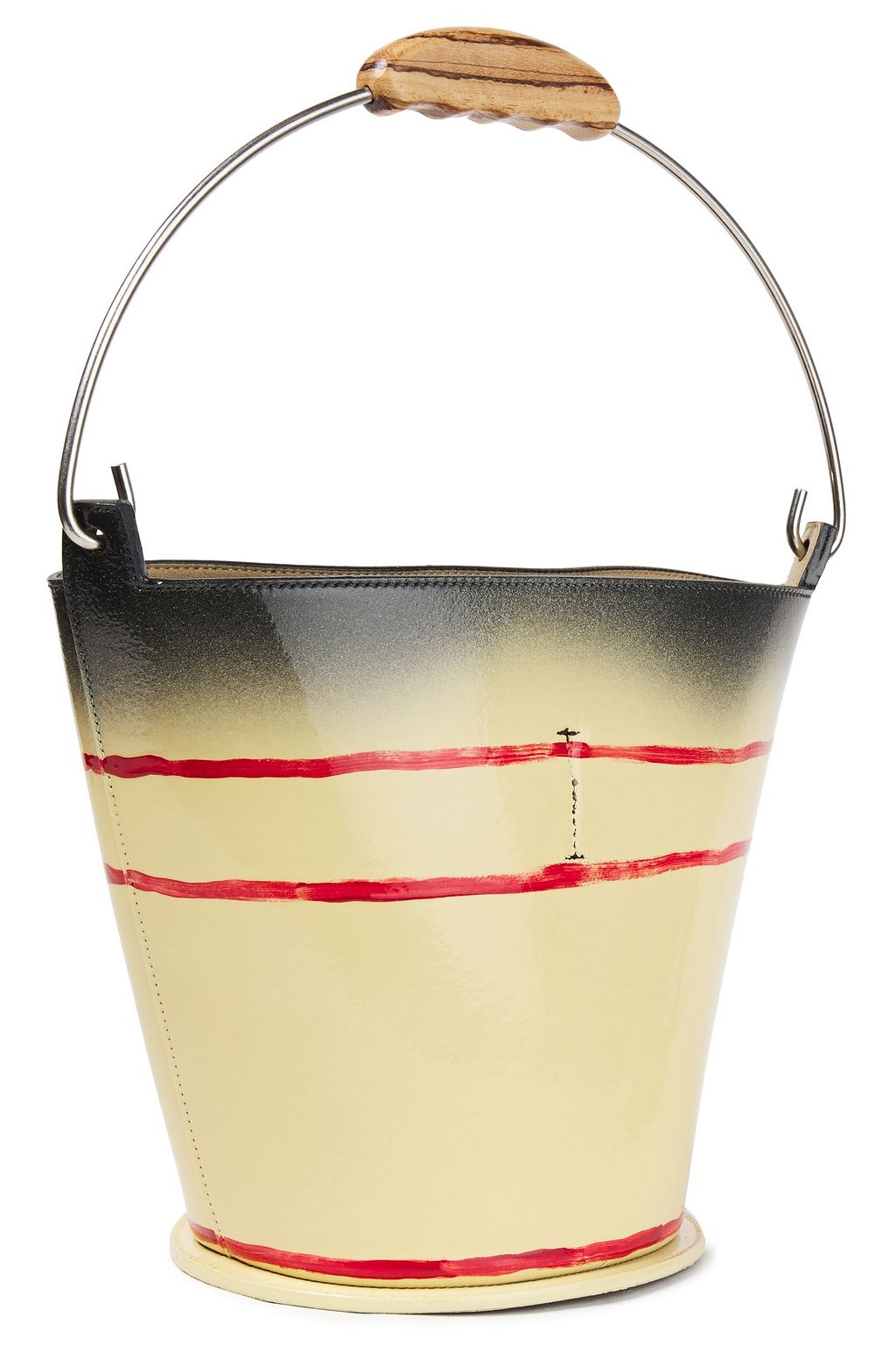 MARNI Printed glossed-leather bucket bag