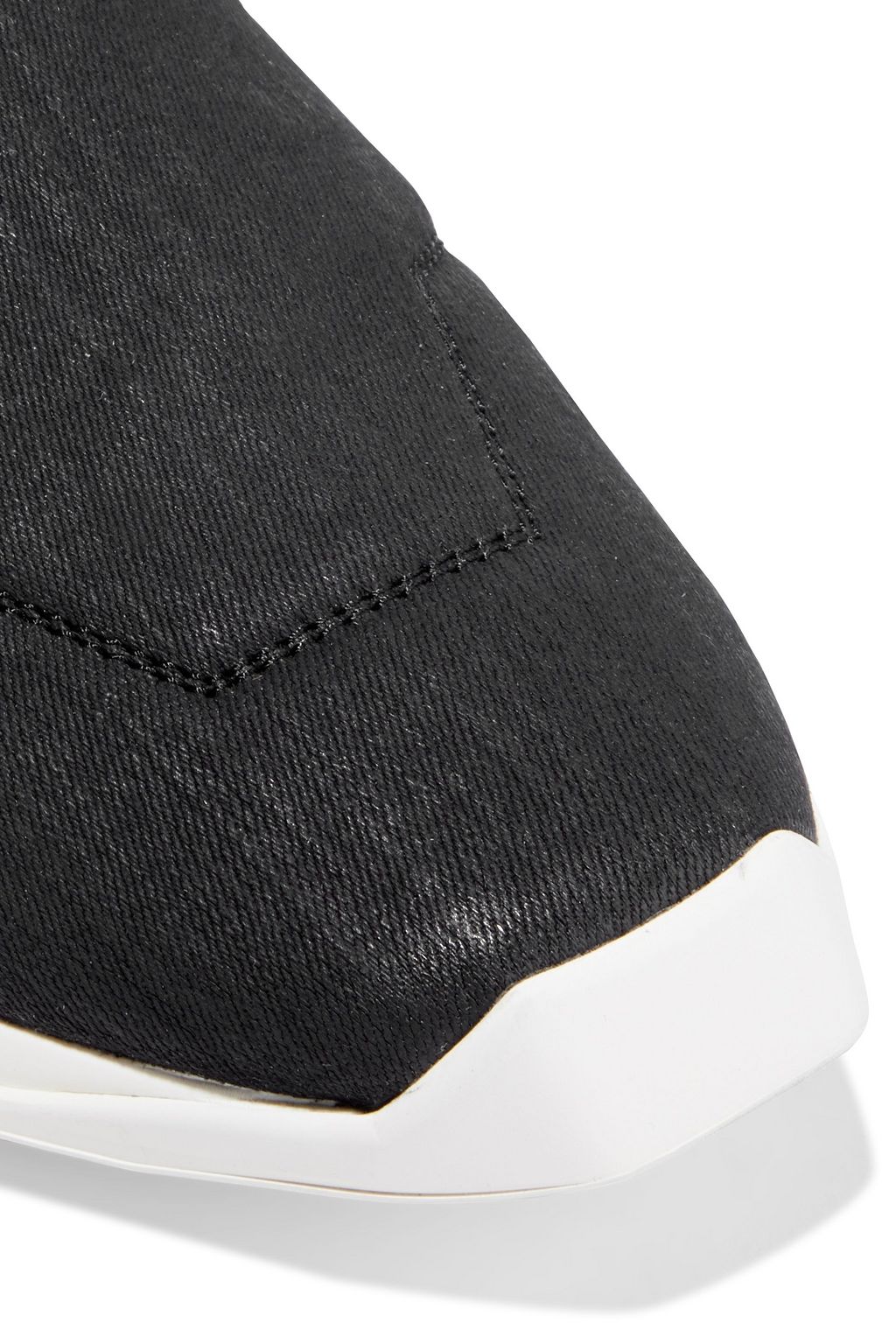 DRKSHDW BY RICK OWENS Neo Runner leather-trimmed coated-denim slip-on sneakers