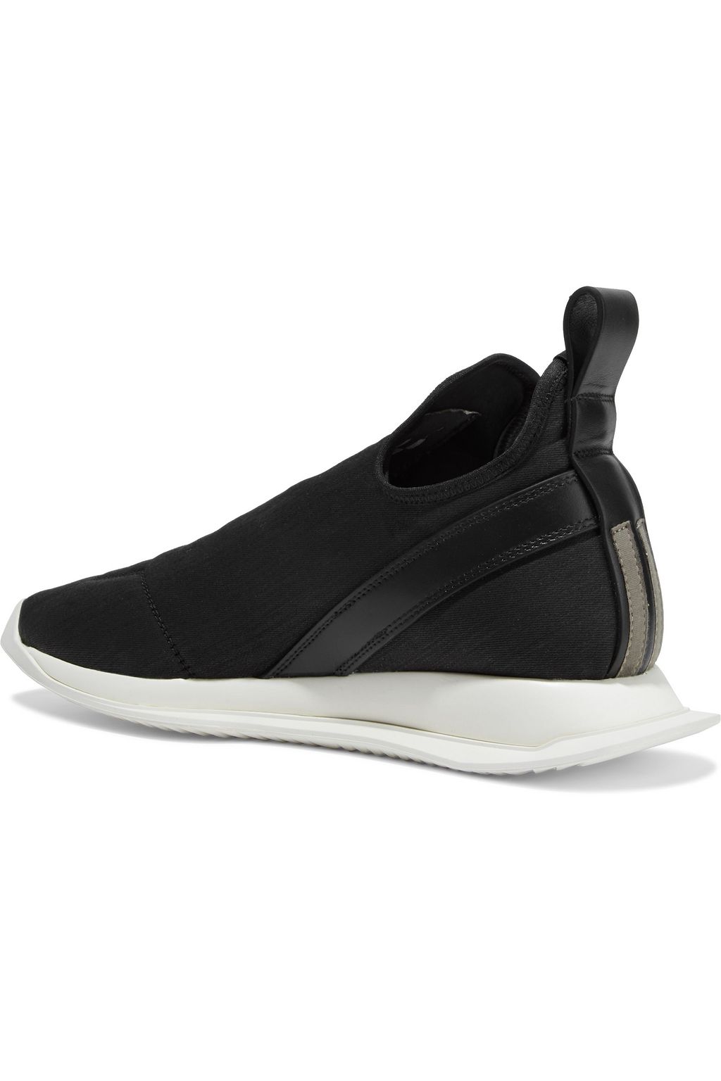 DRKSHDW BY RICK OWENS Neo Runner leather-trimmed coated-denim slip-on sneakers