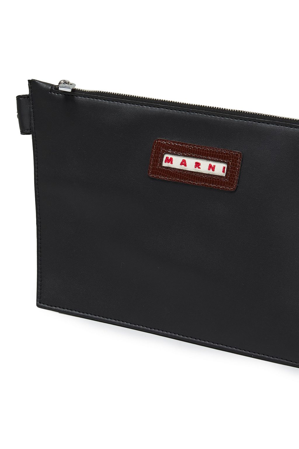 MARNI Two-tone smooth and lizard-effect leather bucket bag