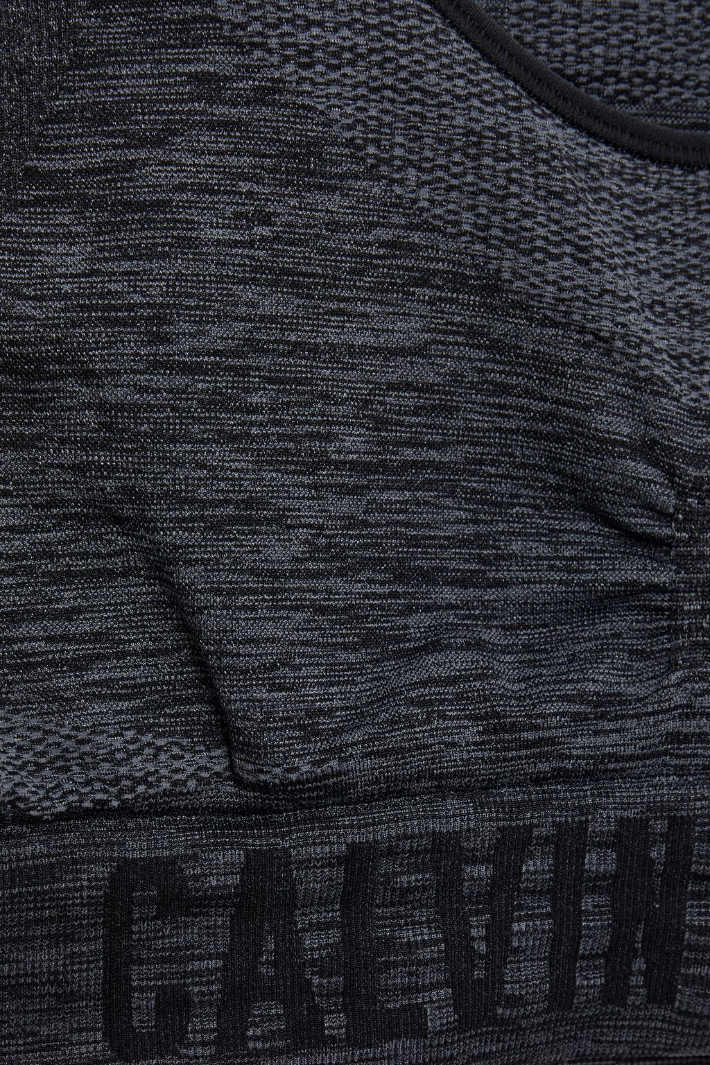 CALVIN KLEIN PERFORMANCE Melierter Sport-BH aus Stretch-Material mit Cut-outs und Monogrammbesatz