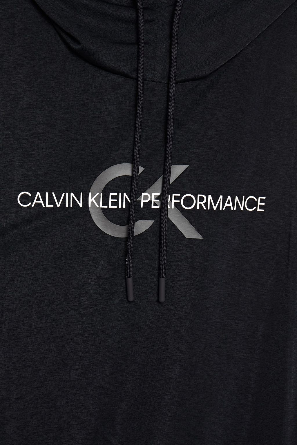 CALVIN KLEIN PERFORMANCE Printed jersey hooded top