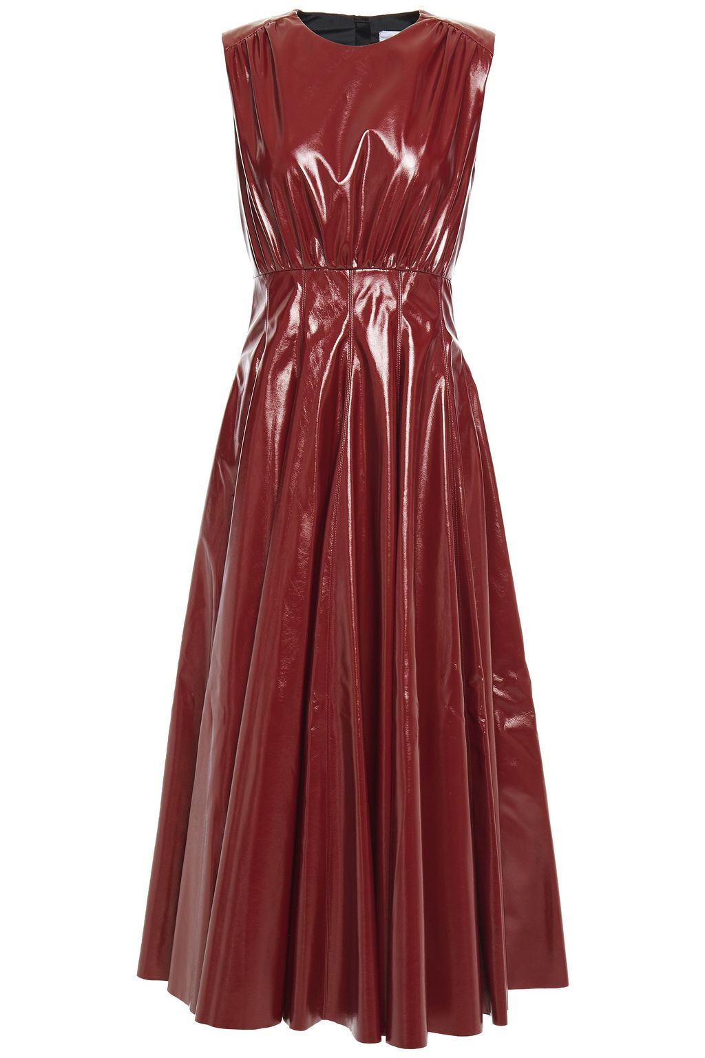 ブリック ギャザー入り ビニール ミディワンピース The Outnet Msgm The Outnet