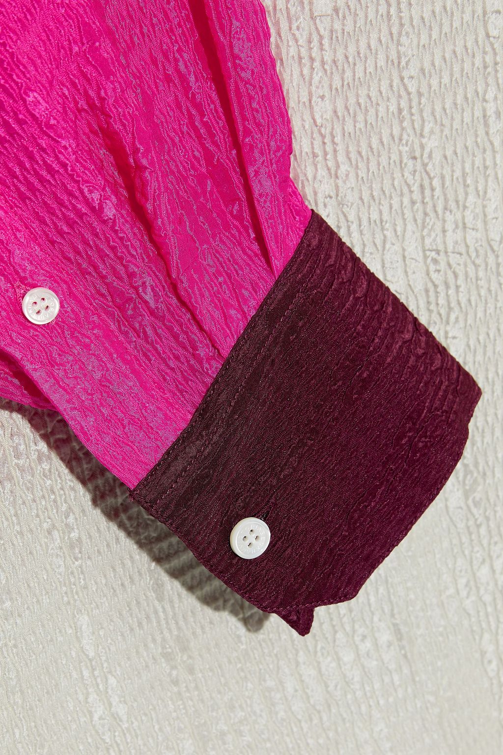 VICTORIA BECKHAM Oversized color-block cloqué shirt