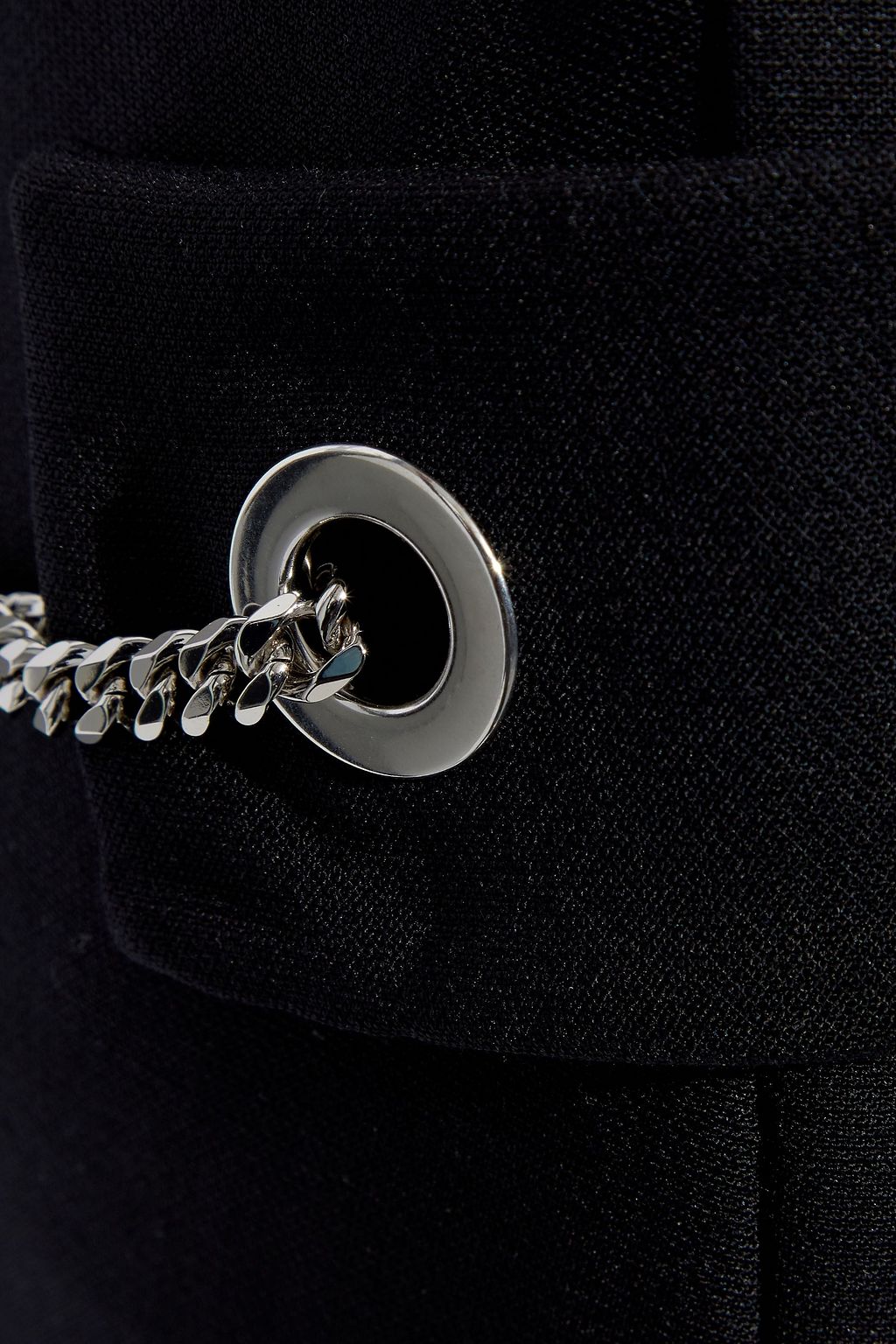 VICTORIA BECKHAM Belted chain-detailed crepe midi skirt