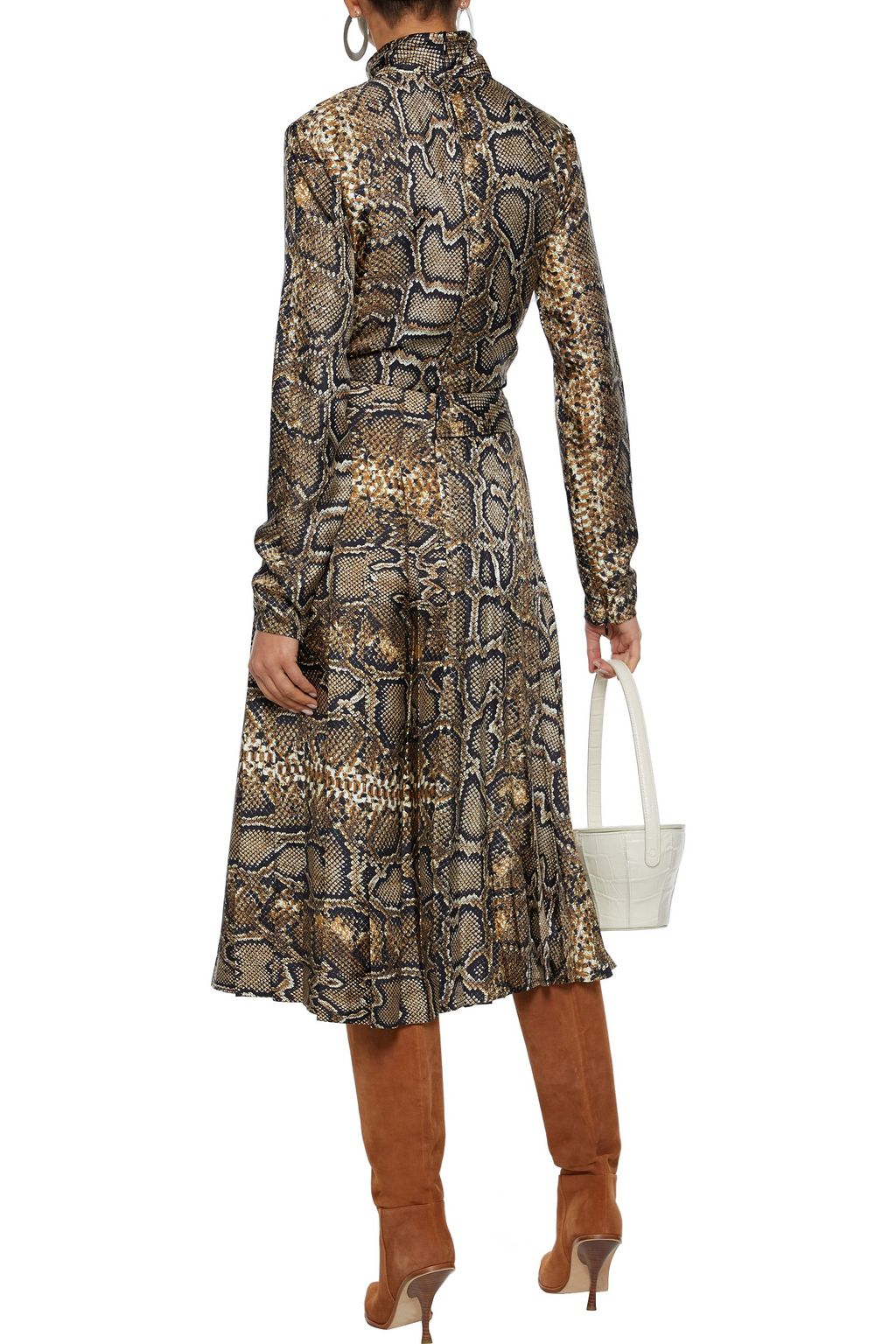 VICTORIA BECKHAM Snake-print silk-twill blouse