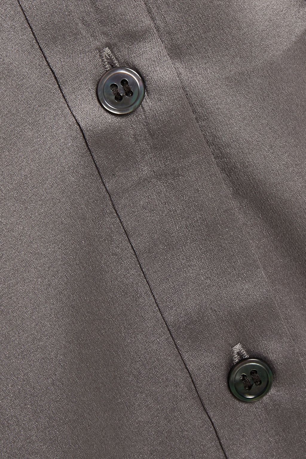 SKIN Stretch-silk satin pajama shirt