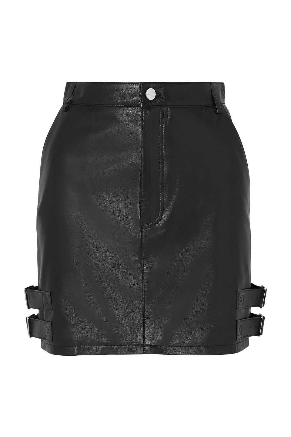 Altuzarra Woman Lawrence Buckled Leather Mini Skirt Black Size 40