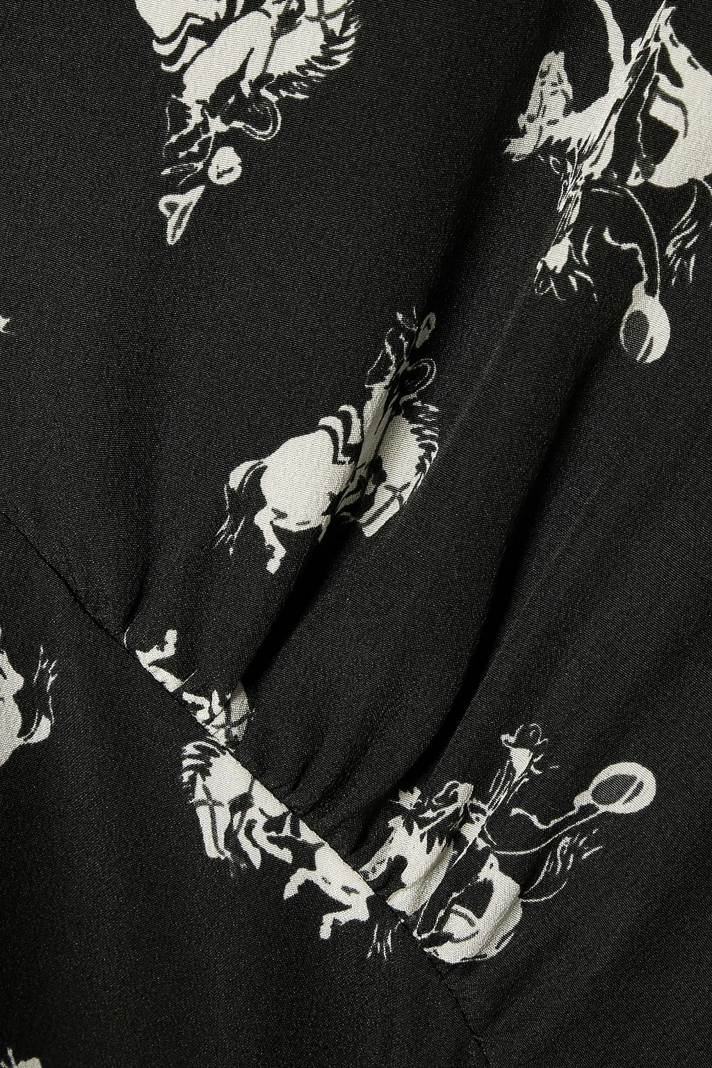 RE/DONE 60s pussy-bow printed silk-crepe mini dress