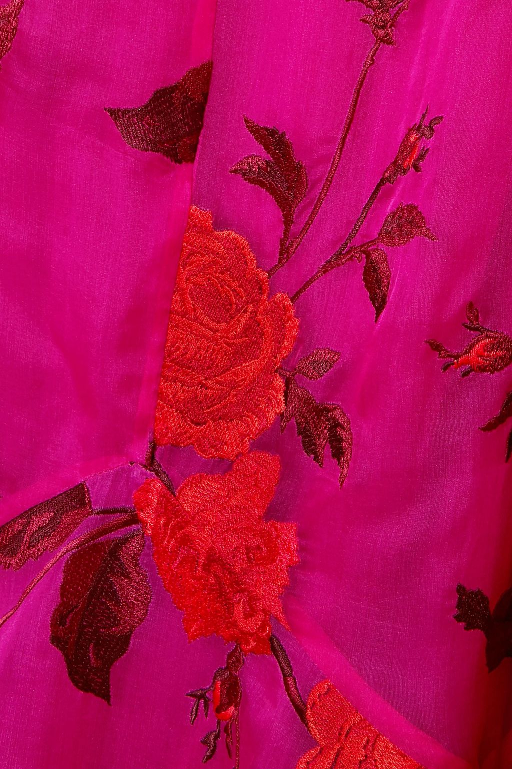 ERDEM Celestina velvet-trimmed embroidered silk-organza maxi dress