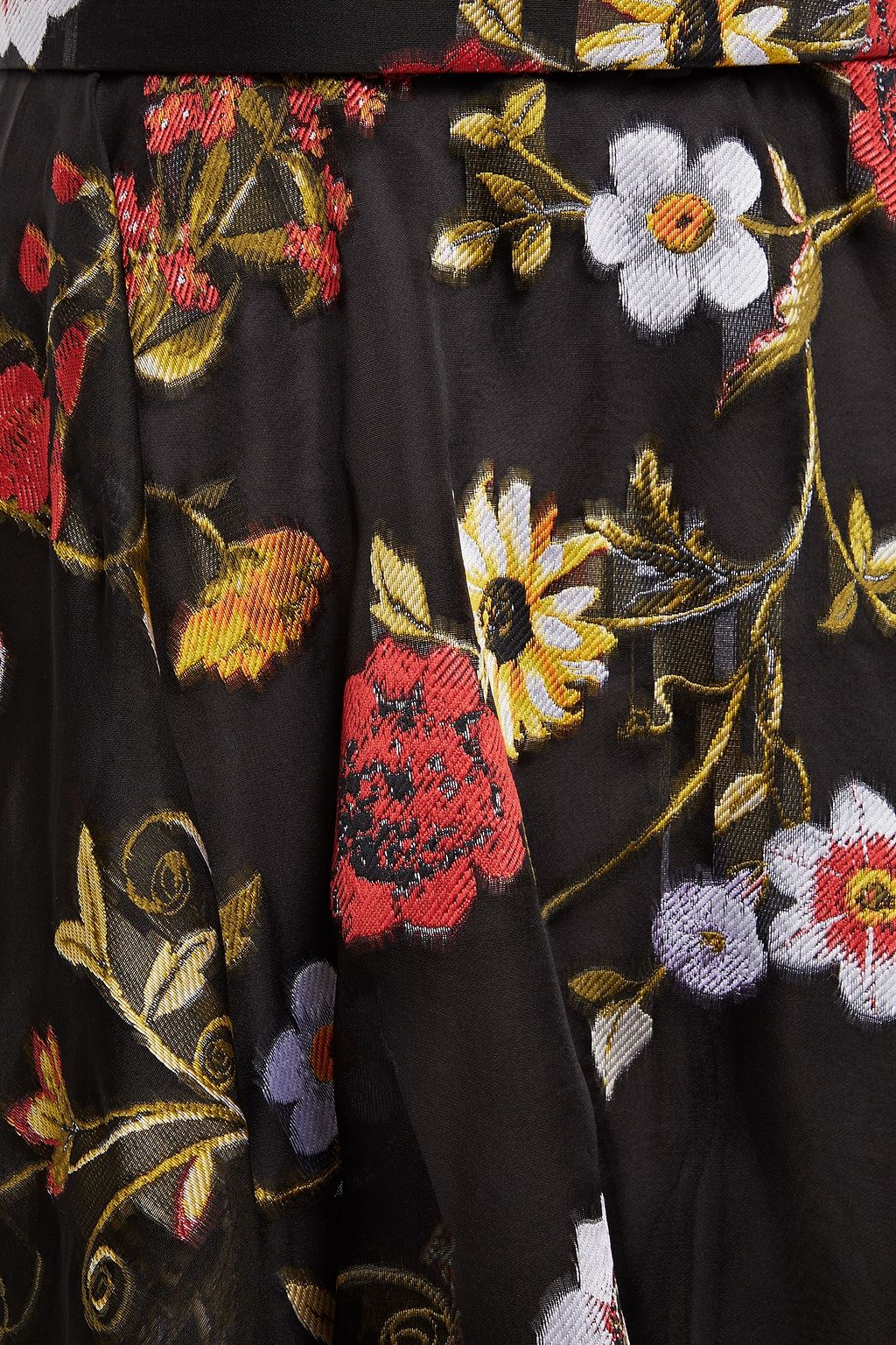 OSCAR DE LA RENTA Belted fil coupé silk-blend organza midi dress