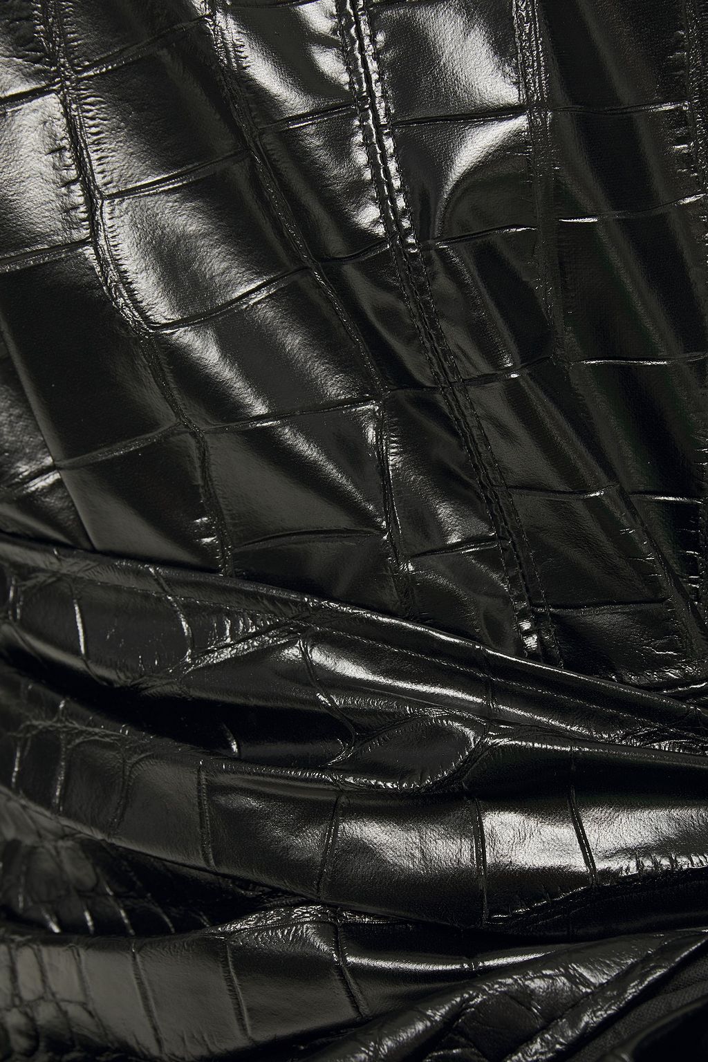 MSGM Belted faux croc-effect leather mini dress