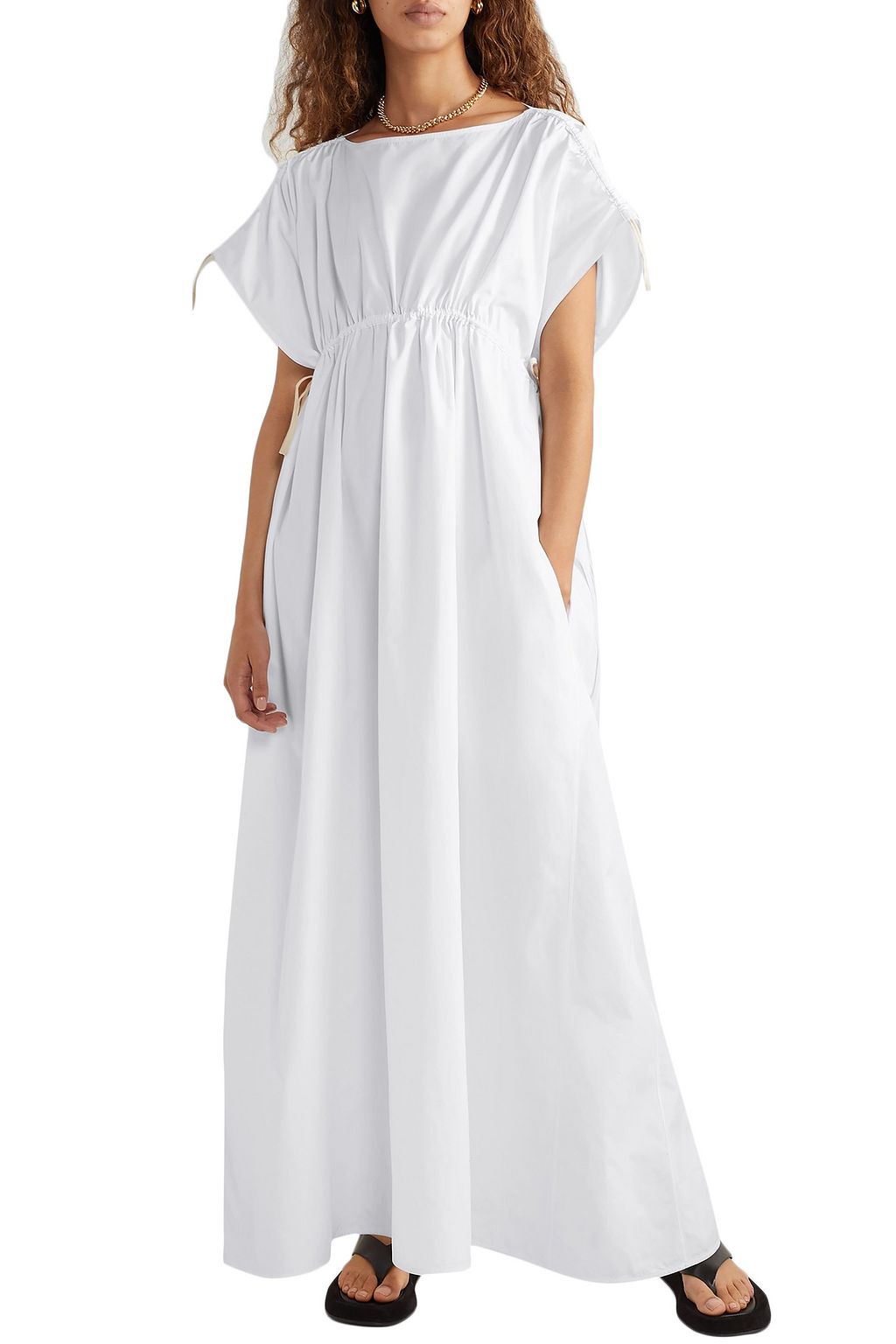 THE ROW Nea oversized gathered cotton-poplin gown