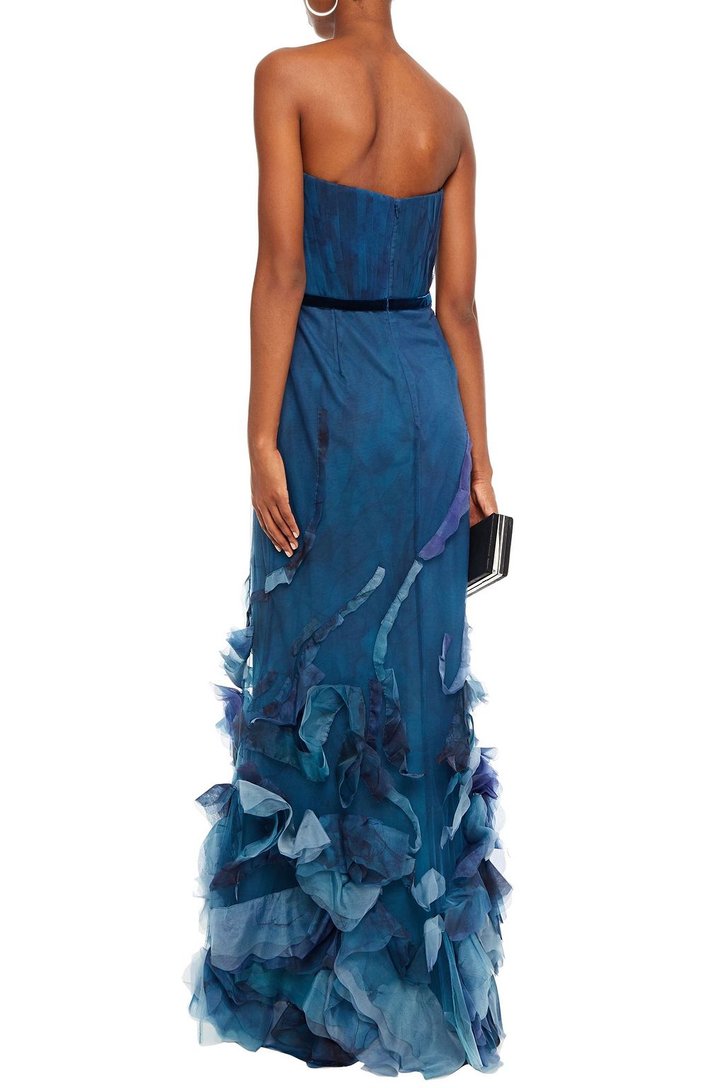 marchesa notte strapless tulle gown