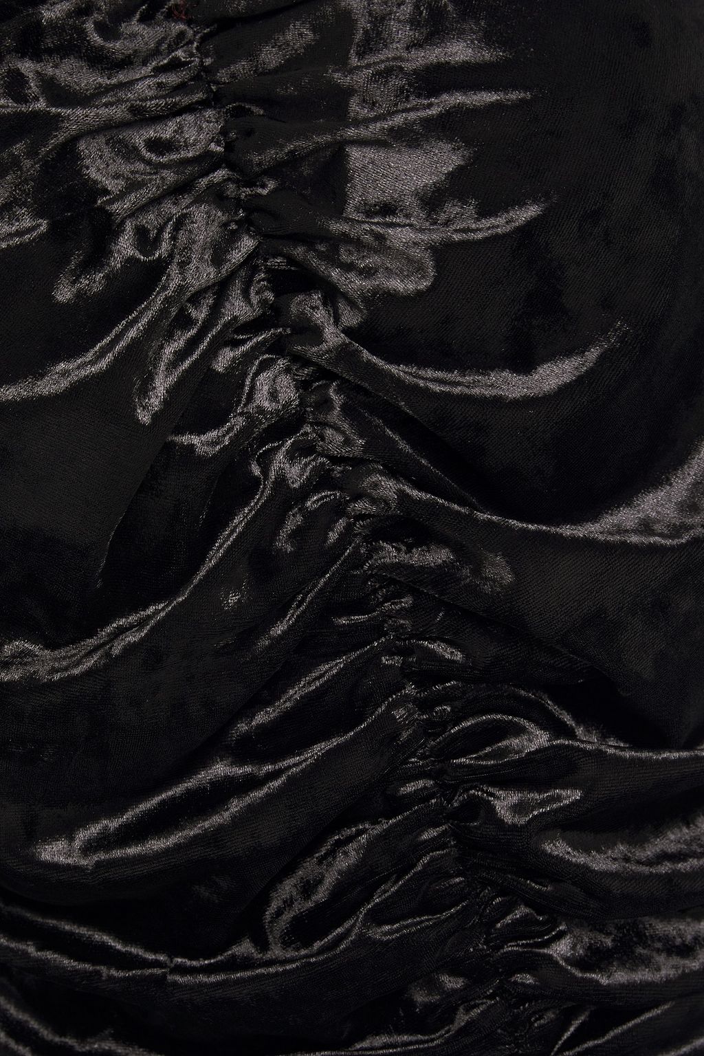 SARA BATTAGLIA Ruched crushed-velvet midi dress