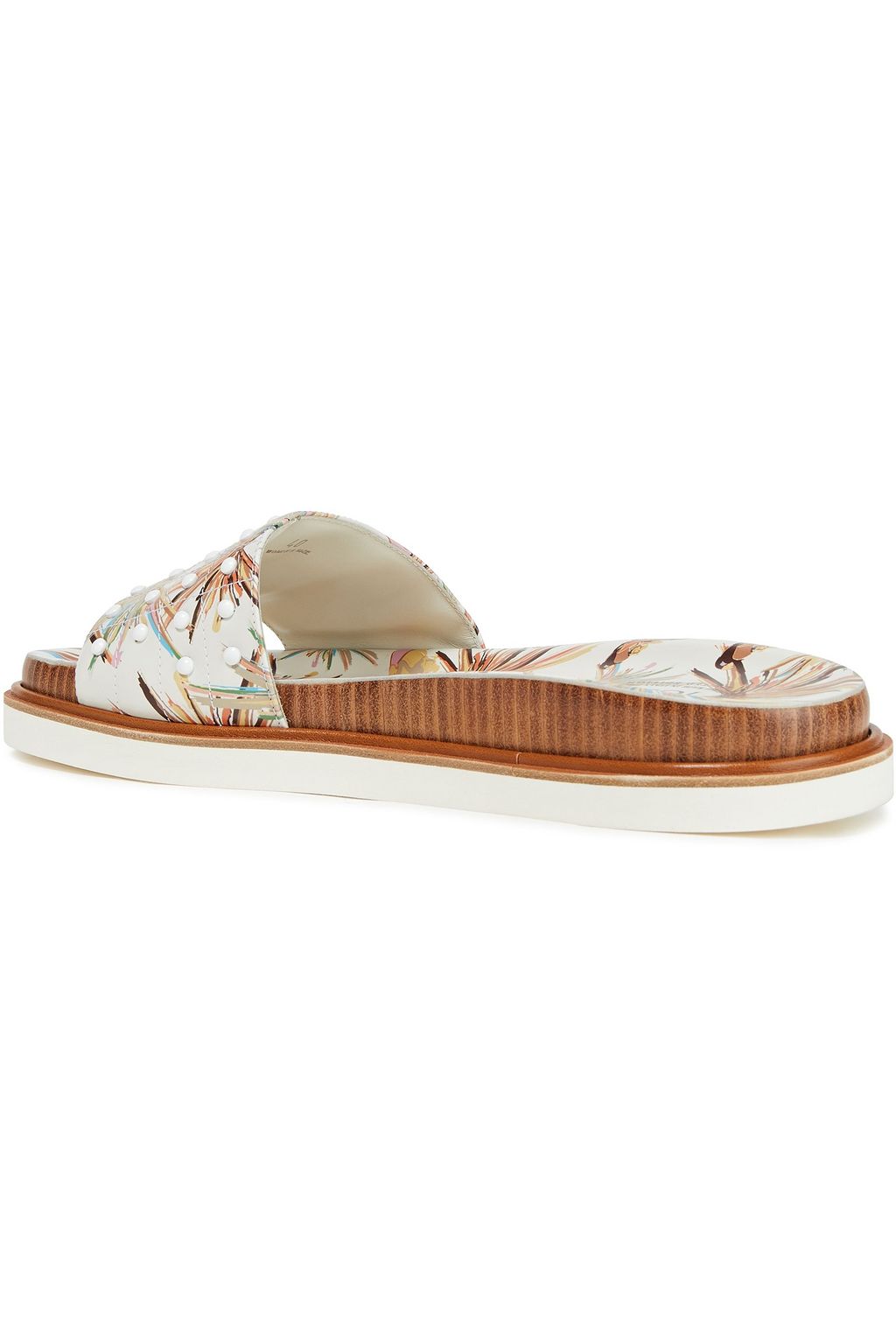 TOD'S Studded printed leather slides