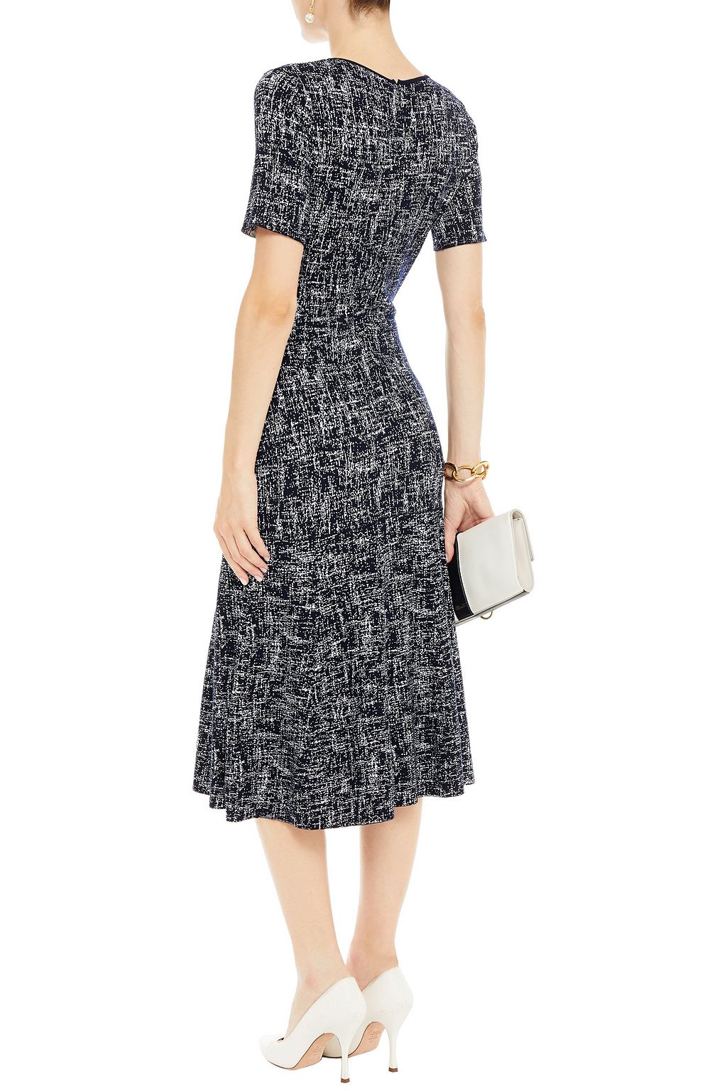 OSCAR DE LA RENTA Jacquard-knit midi dress