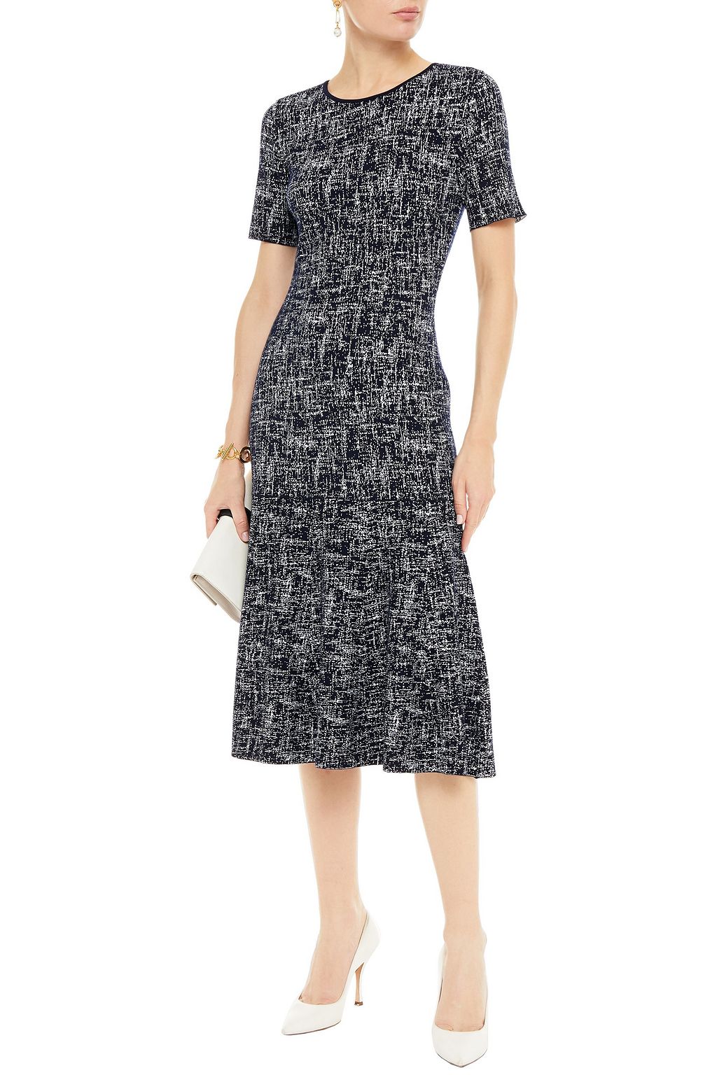 OSCAR DE LA RENTA Jacquard-knit midi dress