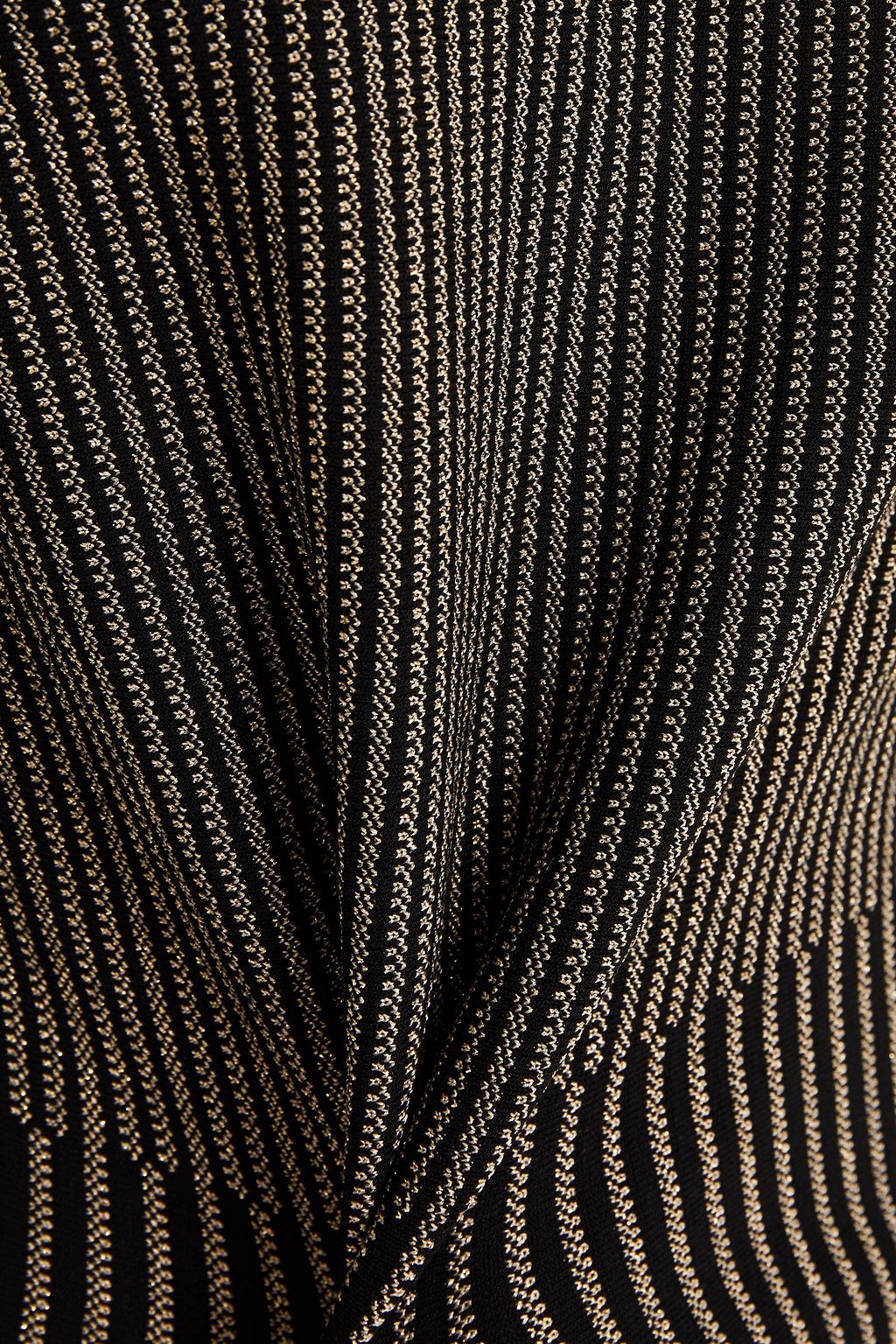 OSCAR DE LA RENTA Fluted metallic jacquard-knit sweater