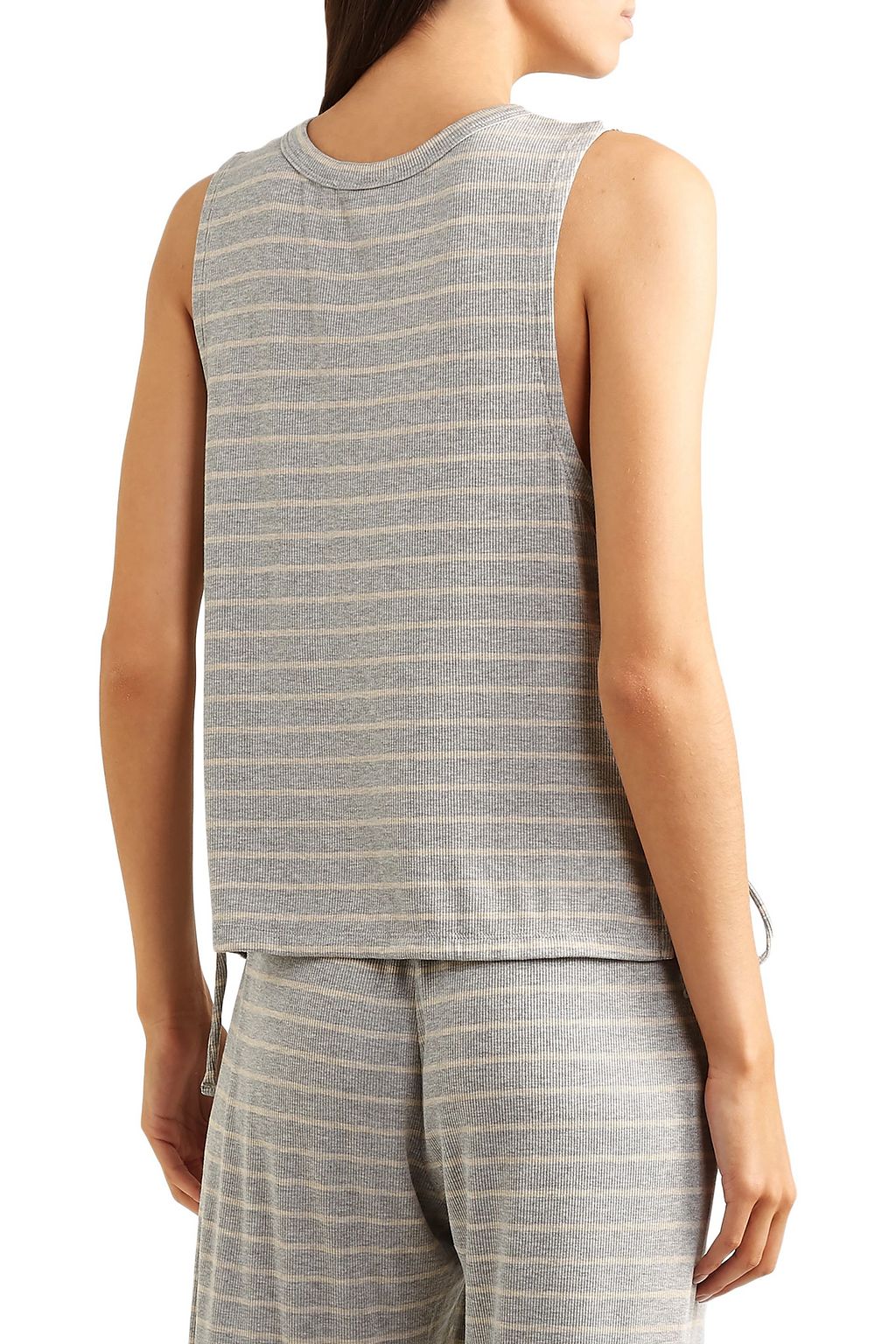 EBERJEY Logan striped ribbed stretch-jersey tank
