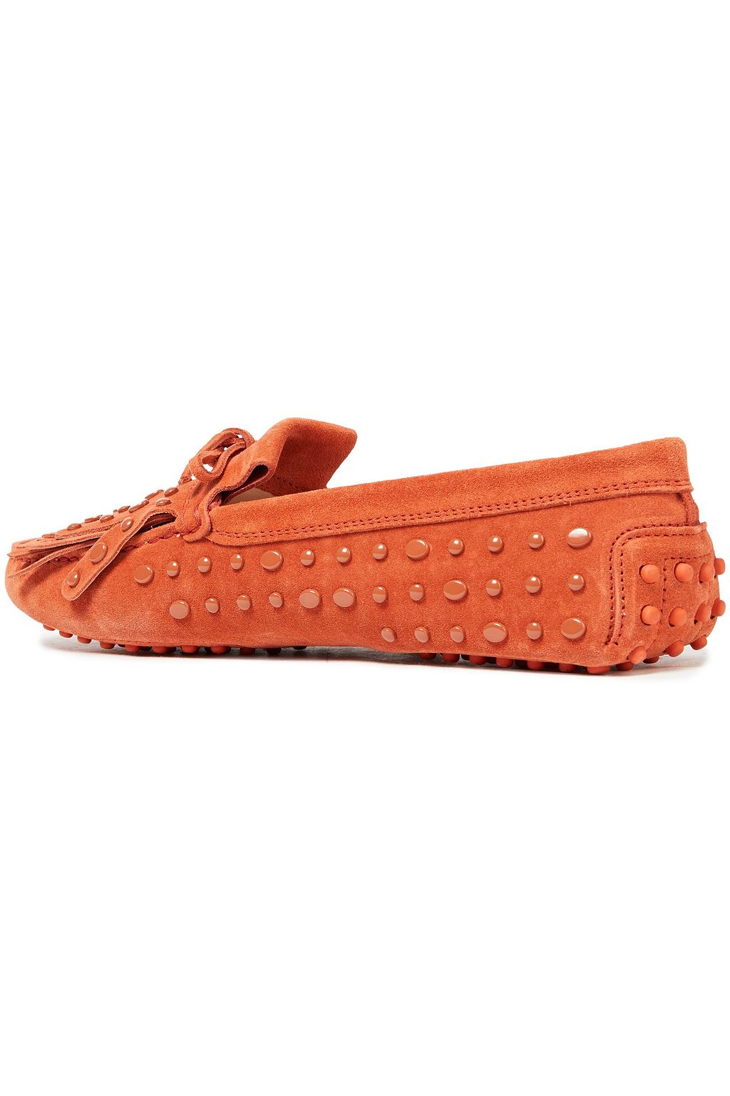 TOD'S حذاء لوفر من الشامواه المزخرف بأزرار معدنية ومزيّن بأشرطة