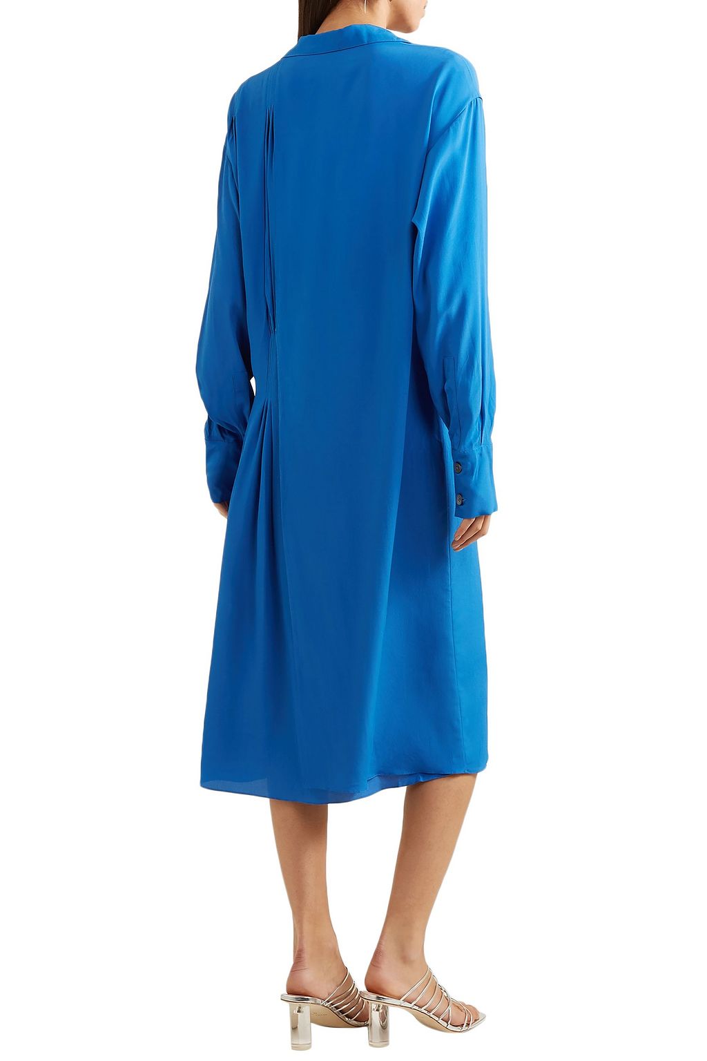 MARNI Pleated crepe de chine midi dress