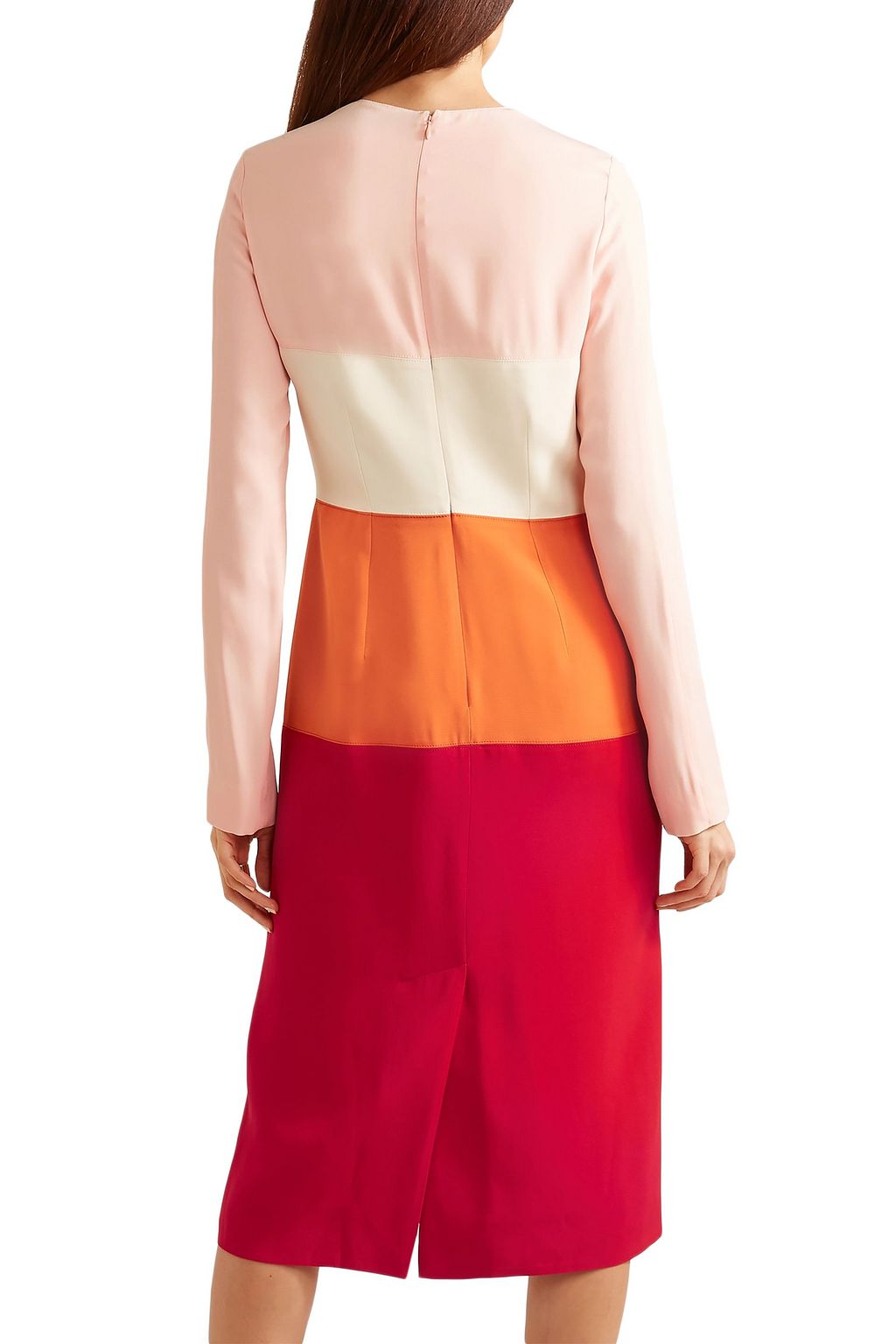 MARNI Color-block crepe midi dress