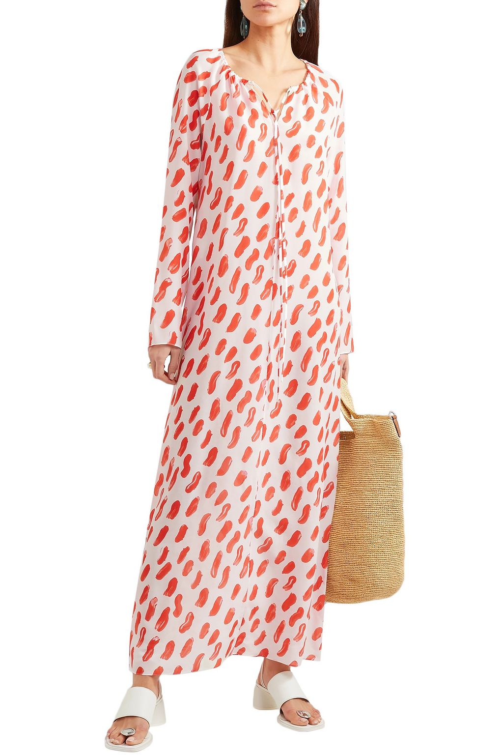 MARNI Printed silk-georgette maxi dress