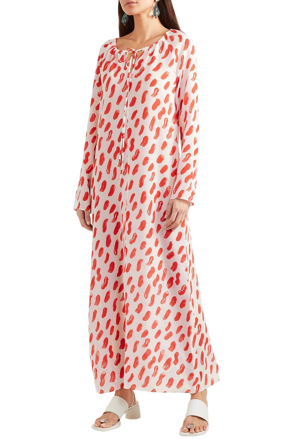 MARNI Printed silk-georgette maxi dress