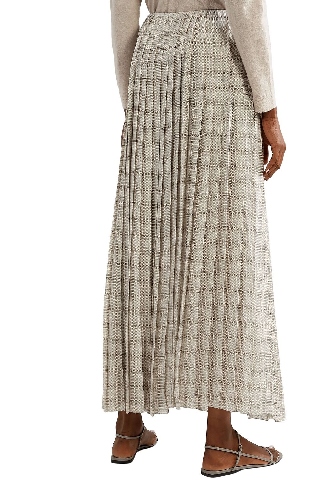 THE ROW Tulu pleated printed silk-crepe maxi skirt