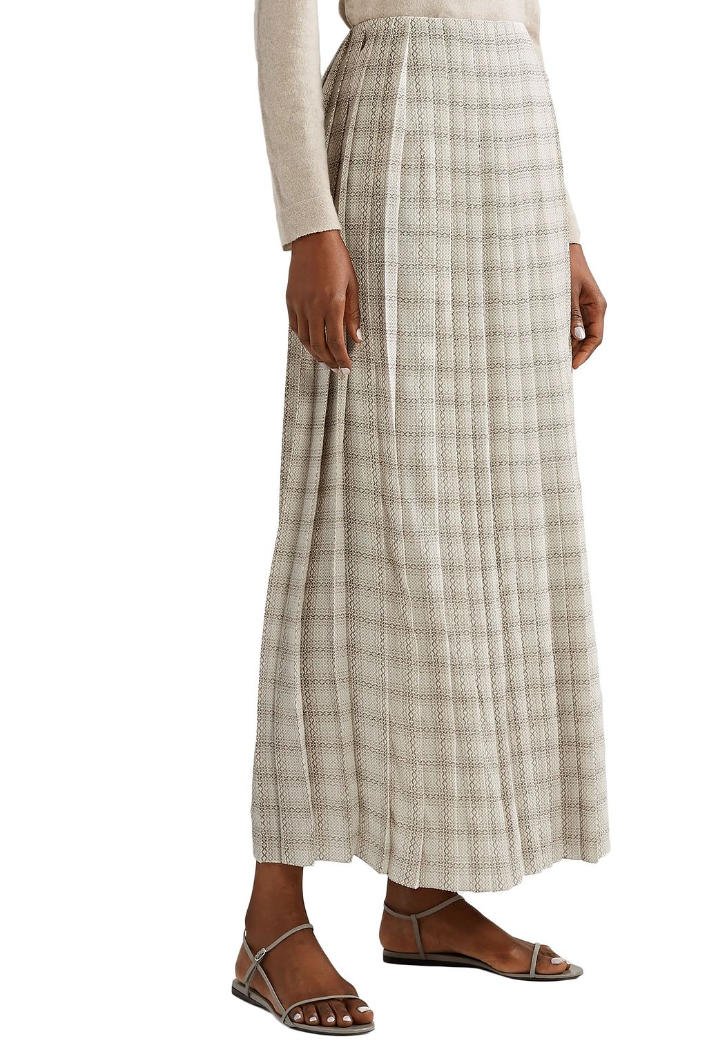 THE ROW Tulu pleated printed silk-crepe maxi skirt