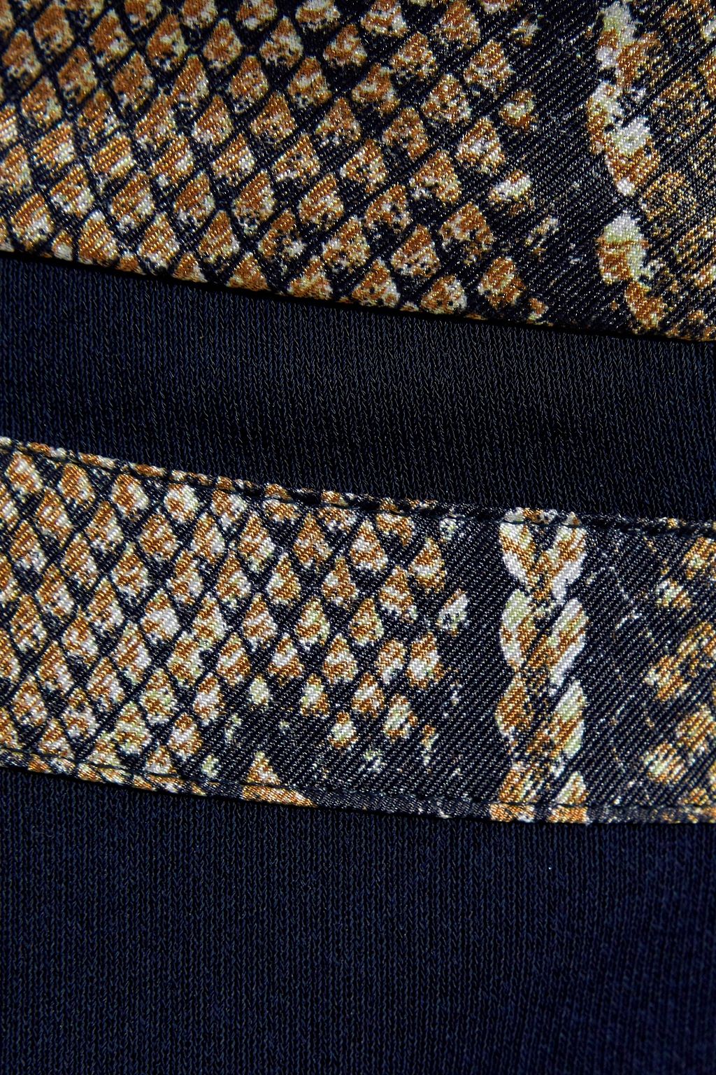 VICTORIA BECKHAM Snake-print silk-trimmed jersey skirt