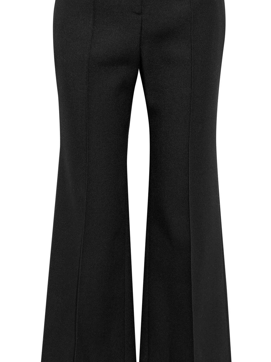 satin-trimmed wool-gabardine flared pants