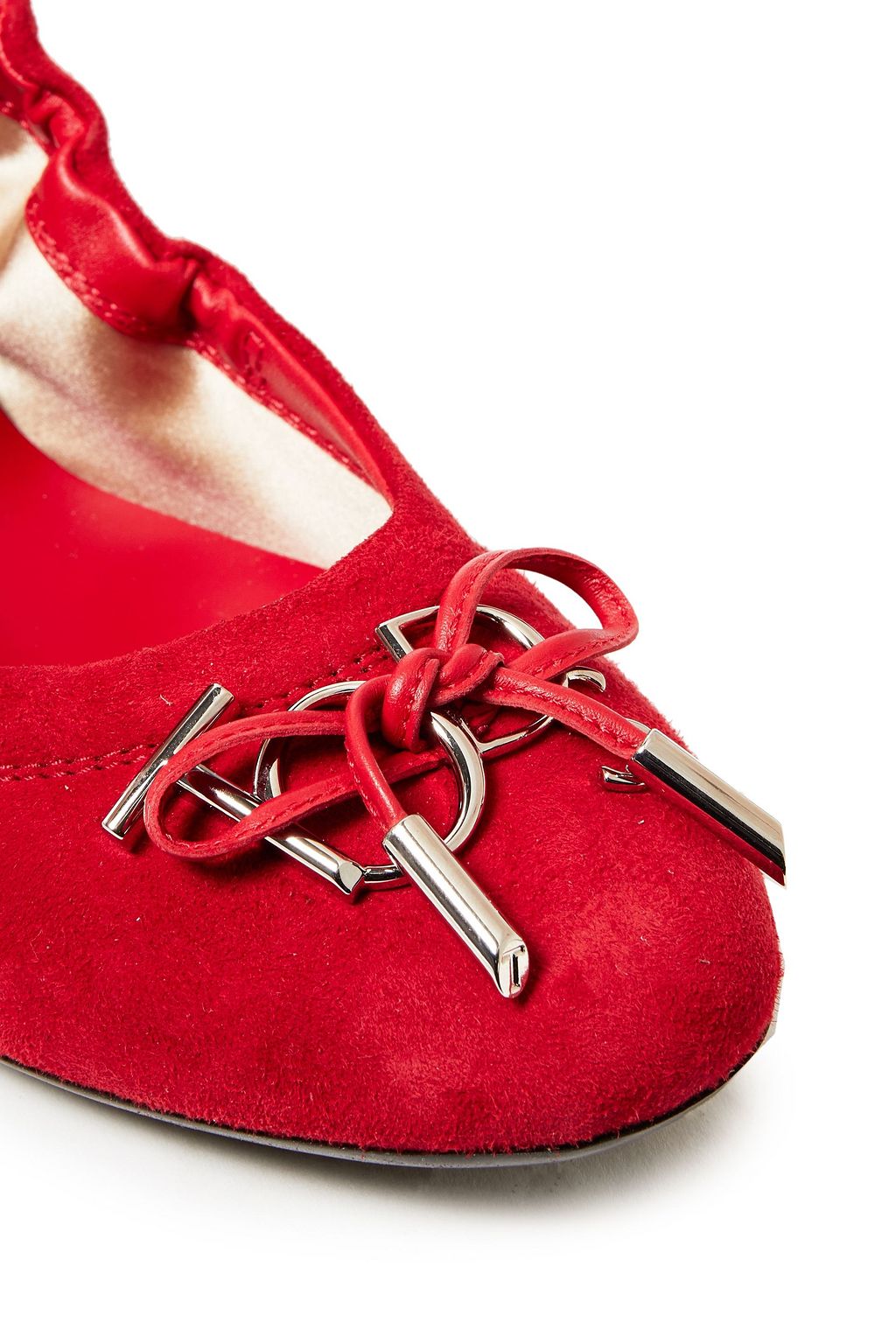 TOD'S حذاء باليه من الشامواه المزين
