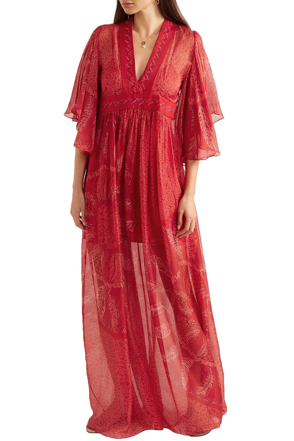 THREE GRACES LONDON + Zandra Rhodes Gabrielle printed silk-chiffon maxi dress