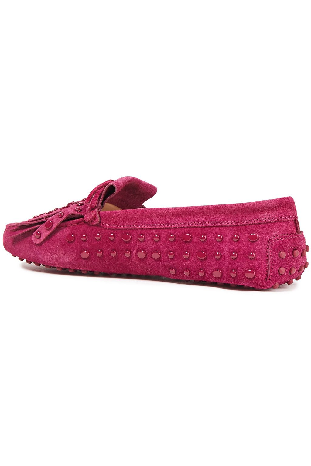 TOD'S حذاء لوفر من الشامواه المزخرف بأزرار معدنية ومزيّن بأشرطة