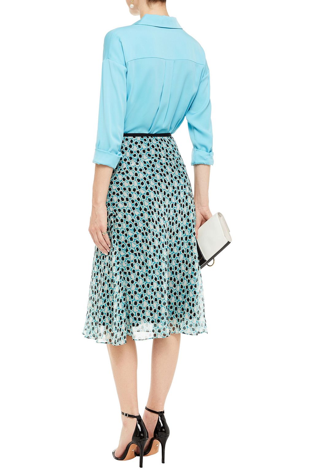 DIANE VON FURSTENBERG Molly printed silk-crepon midi skirt