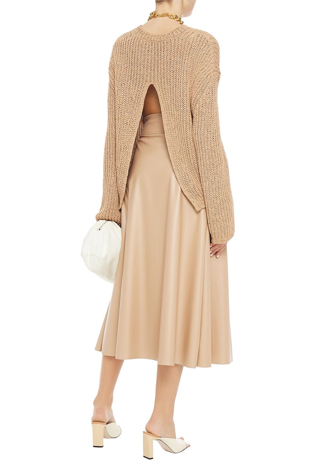 NANUSHKA Saio split-back ribbed cotton-blend sweater