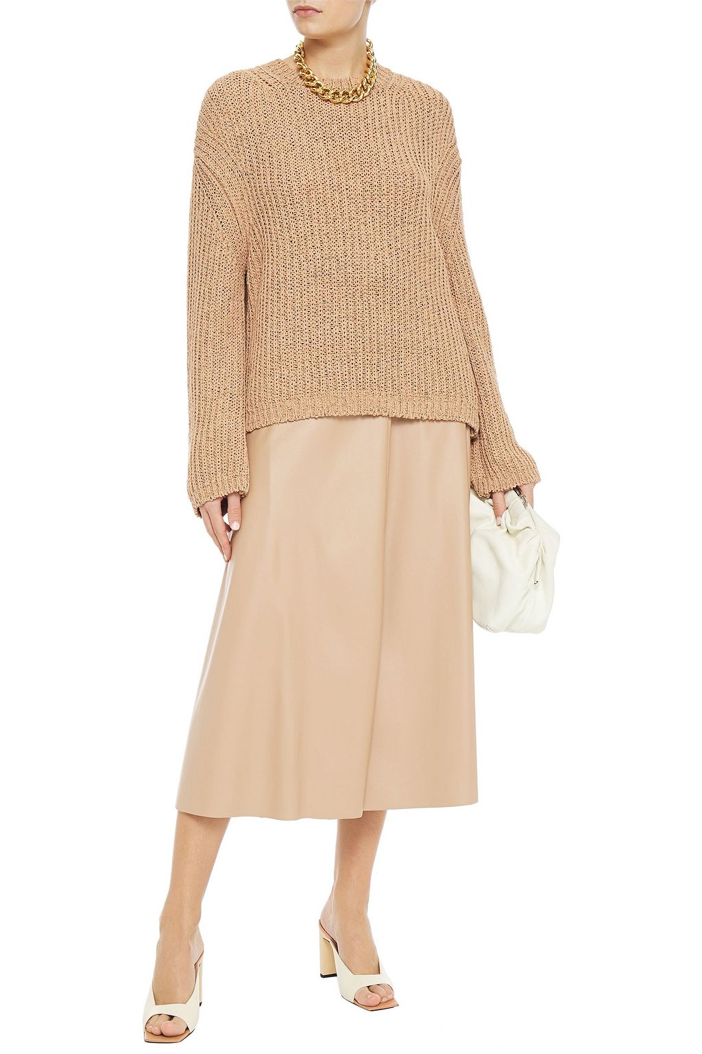 NANUSHKA Saio split-back ribbed cotton-blend sweater