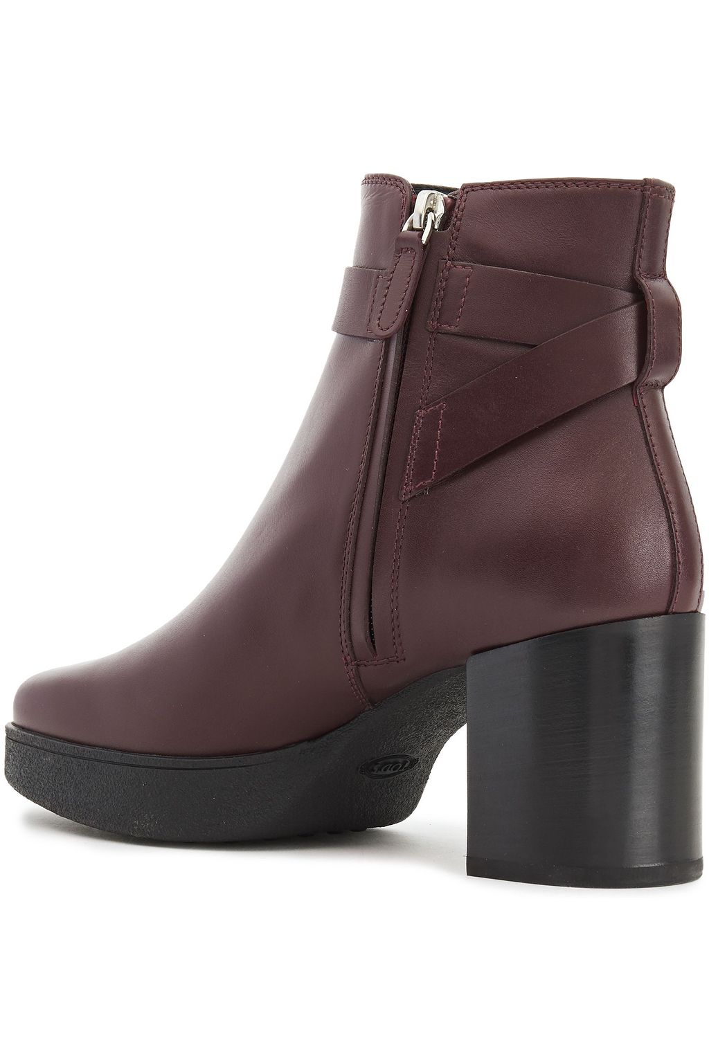 TOD'S Embellished leather platform ankle boots