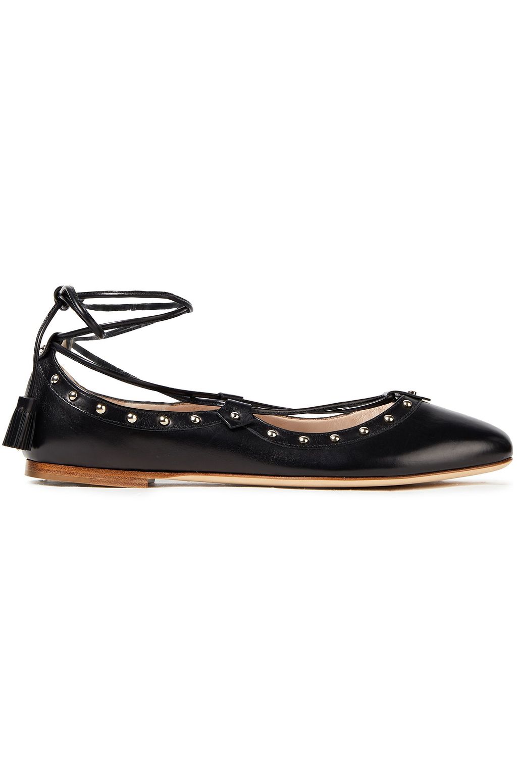 black lace up ballet pumps