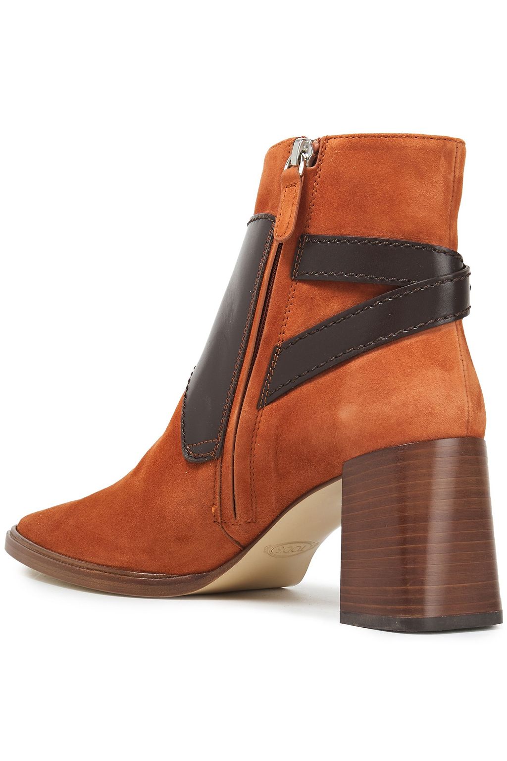 TOD'S Two-tone leather and suede ankle boots
