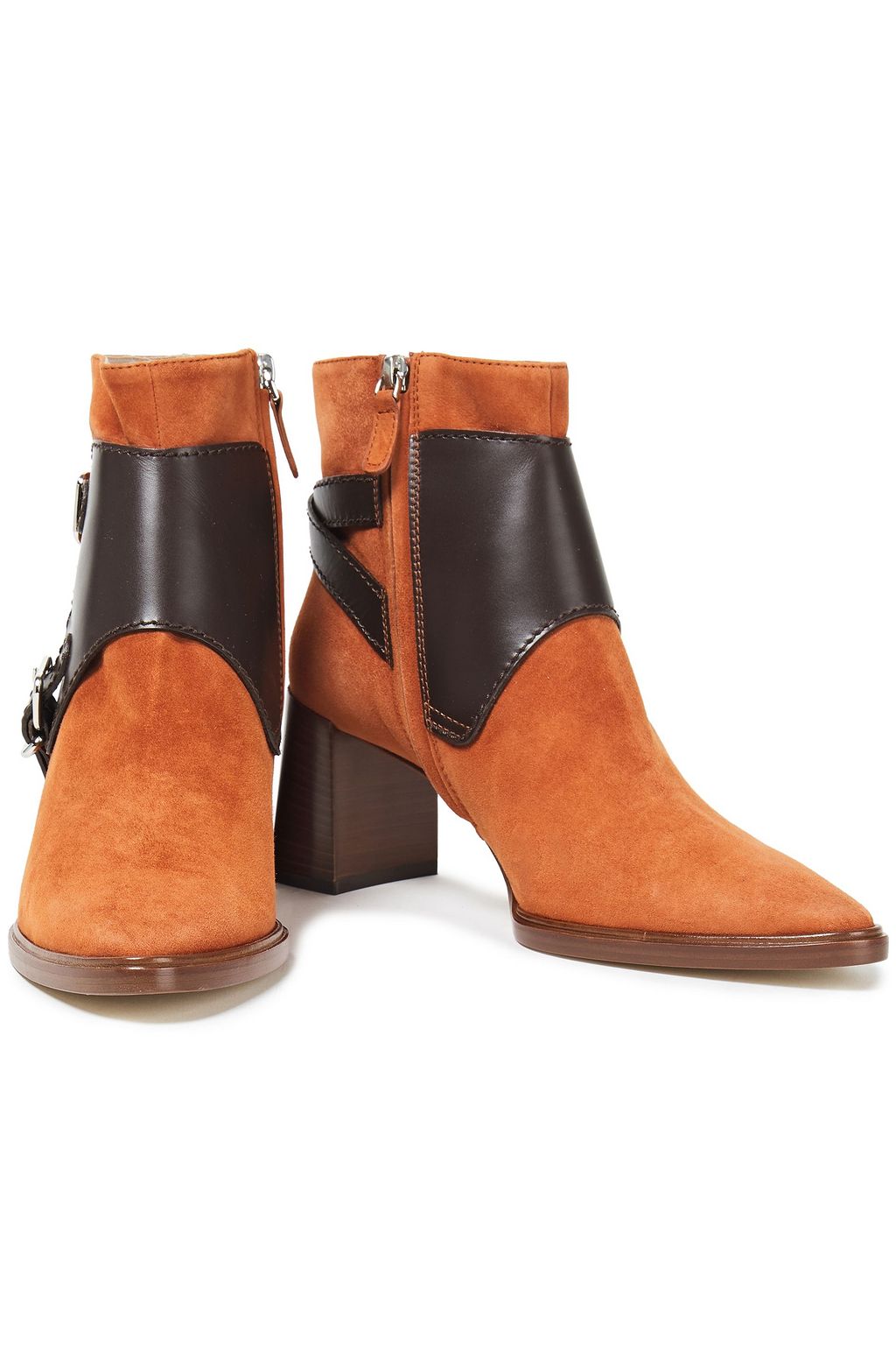 TOD'S Two-tone leather and suede ankle boots