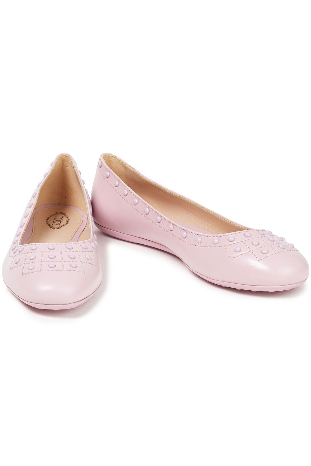 TOD'S Studded leather ballet flats