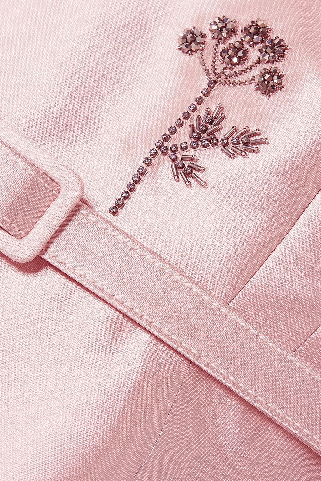 ERDEM Farrah belted crystal-embellished satin dress